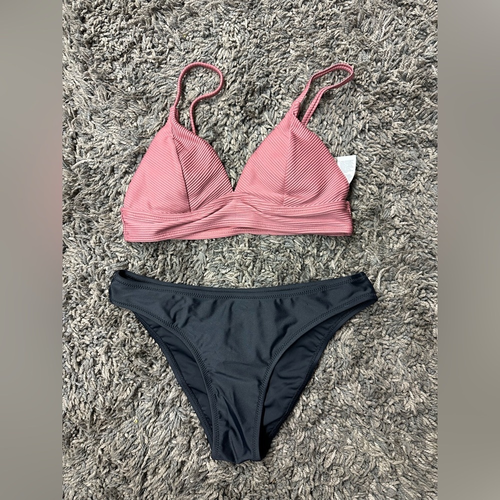 Cupshe Pink and Black Bikini Set Swimwear <<<<<125>>>>>